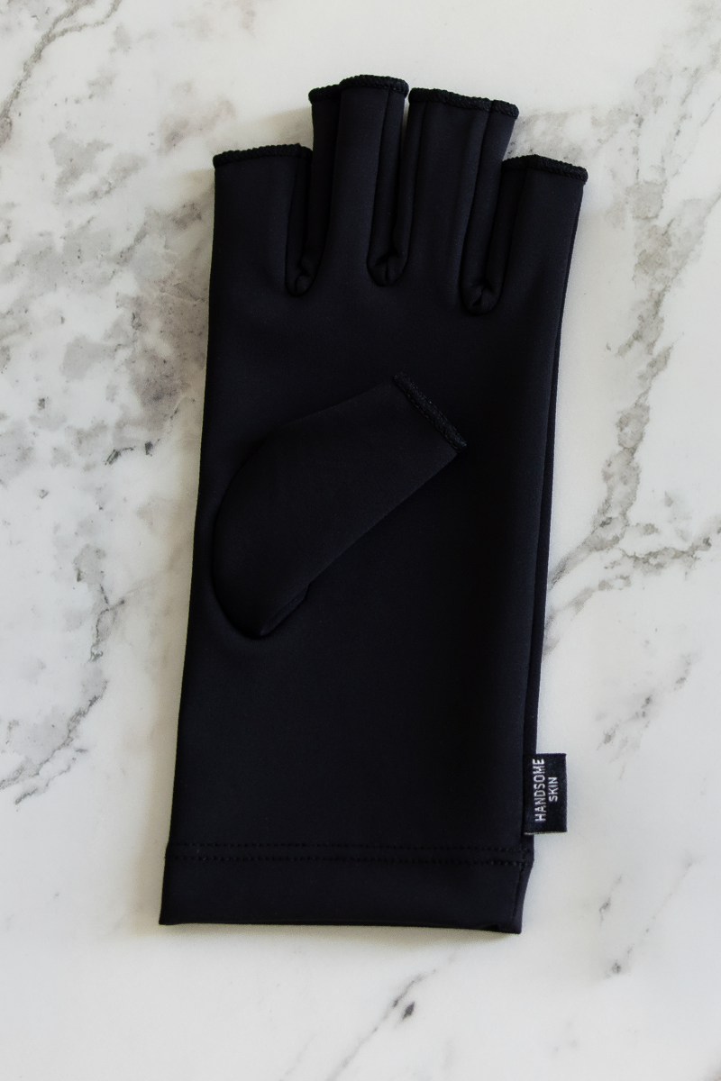 MY SHIELD BASALT ZWART UPF 50+ handschoenen met open-tip design