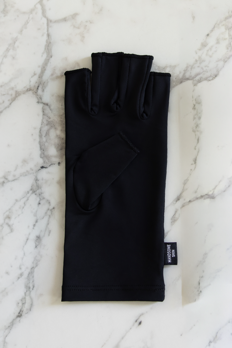 MY MINERAL ONYX ZWART UPF 50+ handschoenen met open vingertoppen