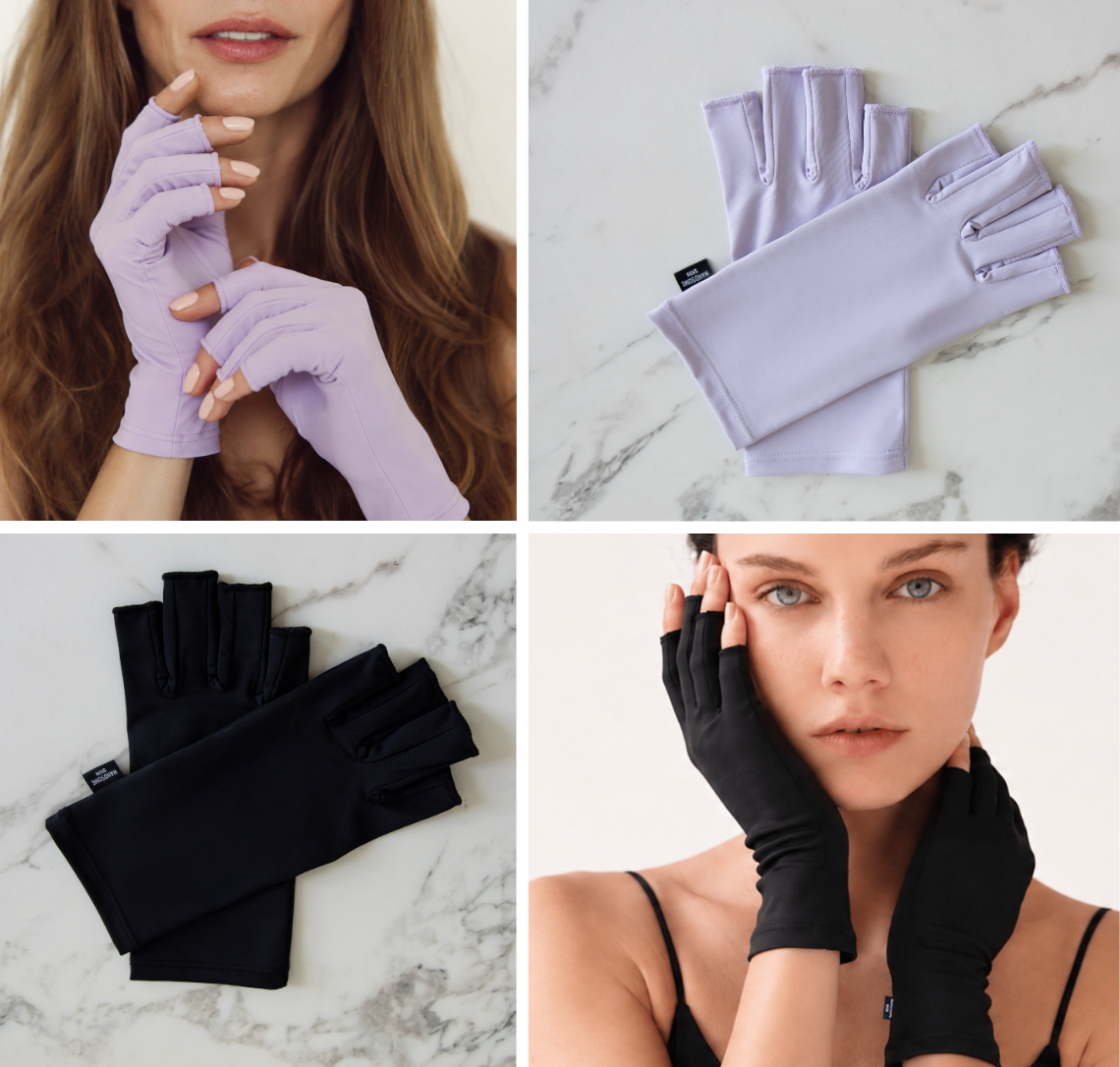 Handsome Skin MY MINERAL ANTI-AGING UPF 50+ handschoenen met open-tip design  4 sfeerbeelden 
